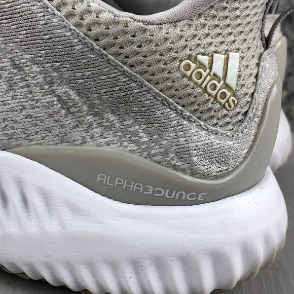 Adidas Women's Size 10 Alphabounce 1 White Grey Lace-Up Athletic Sneakers AC6921 - Picture 7 of 15